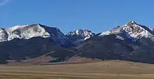 Broken Hand Peak (centered), Humboldt Peak (right)