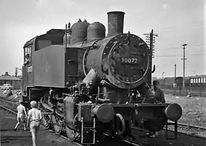 Ex-US Army 0-6-0T at Eastleigh Works Yard in 1964