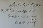 Célestin Port handwriting and signature