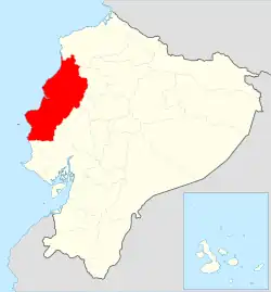 Location of Manabí Province in Ecuador