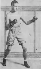 Eddie Roberts wearing his boxing outfit. March 22, 1924