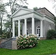 River facade of the Garden Pavilion in 2018.