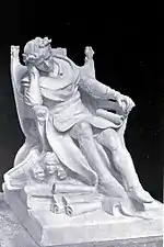 Black and white photograph of Edith Maryon's sculpture A Poet of Umbria