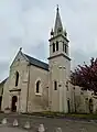 The steeple of the church of Saint-Étienne.