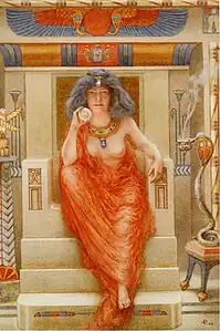 Portrait of an Egyptian goddess, probably Isis. Watercolour, 1909.