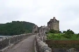 Looking down the bridge to the castle