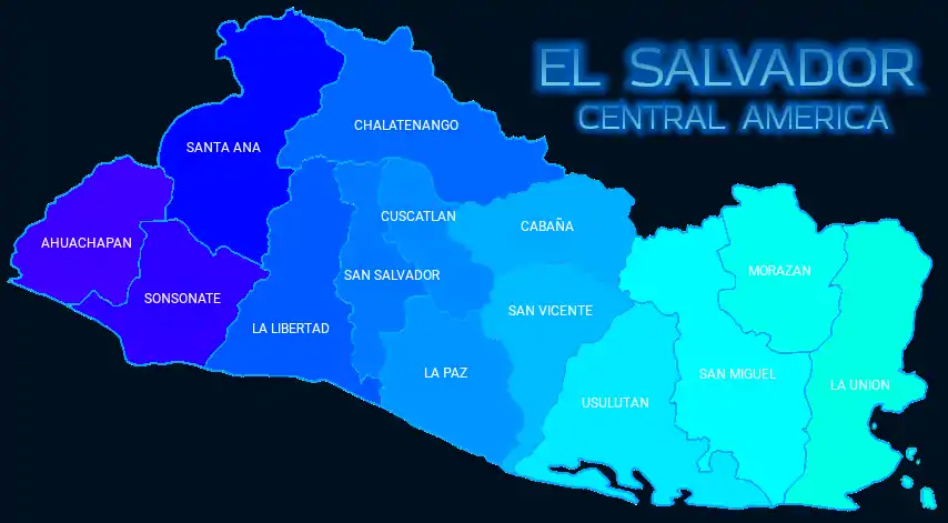 Political division of El Salvador.