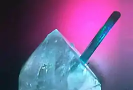 Hologram of Elbaite on Quartz