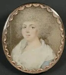 Miniature of Eleanor Calvert (1758–1811), eldest surviving daughter of Benedict Swingate Calvert, c. 1780.