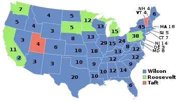 Electoral map, 1912 election