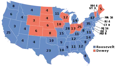 Electoral map, 1944 election