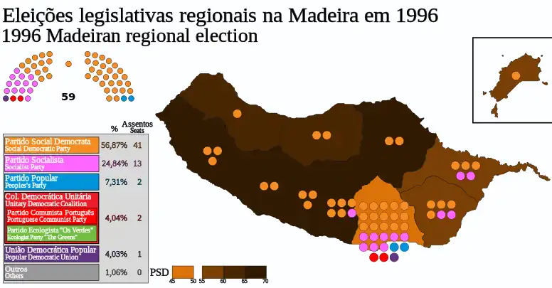 Most voted political force by municipality.