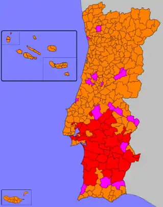 Most voted political force by municipality.