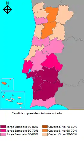 Strongest candidate by electoral district.