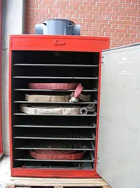 A drying cabinet for firefighting hoses