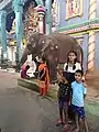 Devotees with Elephant Lakshmi