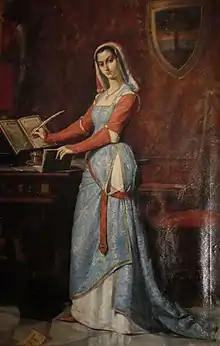 Eleanor of Arborea signing the Carta de Logu