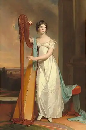 Lady with a Harp, 1818, a portrait of Eliza Ridgely, was at Hampton Mansion from the 1820s to 1945, when it was sold to the National Gallery of Art.