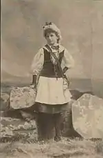 Elsie dressed as a Norwegian fishgirl, 1887