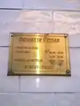 Plaque outside the embassy