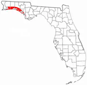 Location of Florida's Emerald Coast