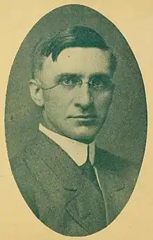 Wilm in a photograph published on the cover of The Problem of Religion (1912).