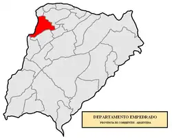 location of Empedrado Department in Corrientes Province