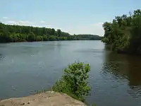 Conflux of the Tisza and Sajó river near Tiszaújváros