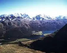 The Engadin Valley from the summit