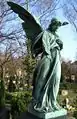 F. Copper electrotype (ca. 1903) of Raimund Liebhaber's sculpture of an angel. In the early 20th century, the Abteilung für Galvanoplastik (Galvanoplastic Division) of the WMF company produced many electrotype sculptures for German cemeteries.