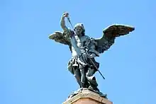 Bronze statue of Michael the Archangel, standing on top of the Castel Sant'Angelo, modelled in 1753 by Peter Anton von Verschaffelt (1710–1793)