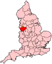 Cheshire shown within England