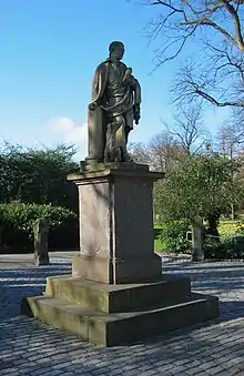 Statue of Scott and Maida at the South Inch, Perth, Scotland, dating to 1845