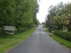 Road signage on the approach to Scotstown