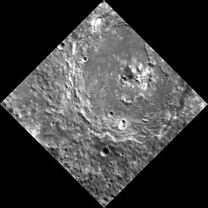 Higher resolution view showing the hollows around the central peak