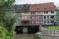 North side, Krämerbrücke from the River Gera, 2014