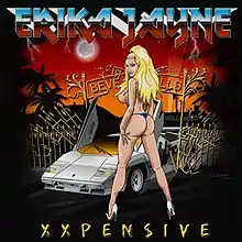 A cartoon version of Erika Jayne wearing a bikini and a thong while twerking.