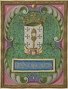 Arms of the Kingdom of Galicia, Pedro de Teixeira, 17th century