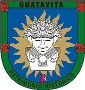 The seal of Guatavita bears a Muisca against a shining Sué