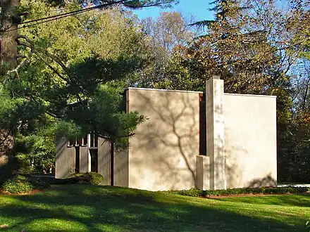 Front of house at left; Living room at right (2010)