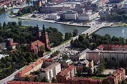 Aerial photo of Eskilstuna in 2004