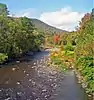 Esopus Creek seen from a bridge on NY 28 near the hamlet of Shandaken, NY, US