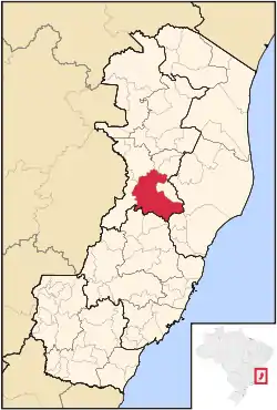 Location in the Espírito Santo