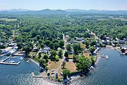 Essex, New York, as seen from above Lake Champlain and off Begg's Point