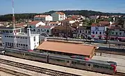 Alfarelos station and the Granja do Ulmeiro village next to the station