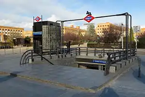 Station entrance on Complutense avenue