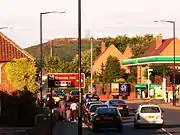 Eston Nab looms in the distance beyond Ormesby village