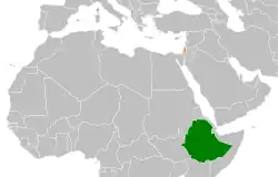 Map indicating locations of Ethiopia and Palestine