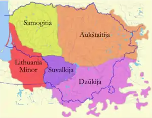 Image 32Traditional ethnographic regions of Lithuania proper (from History of Lithuania)