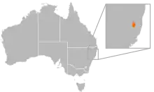 Map of Euastacus clarkae distribution